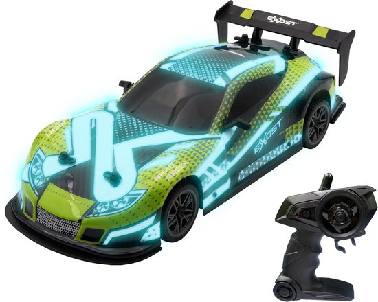Afstandsbediening Auto - EXOST - Flitslicht 1:14 - 15 km/h - 31 -5 cm - groen - 5 jaar oud van Merkloos