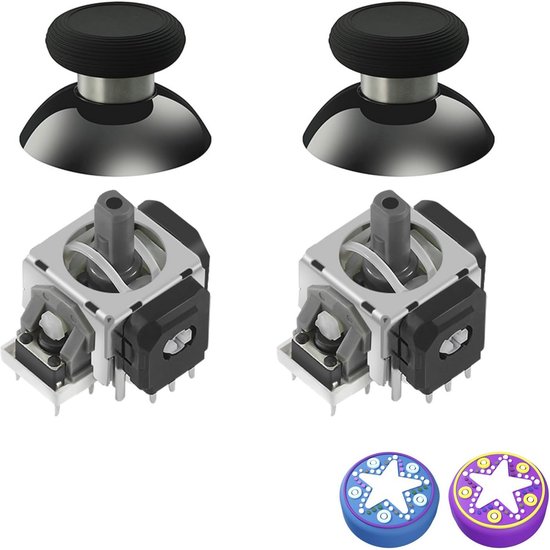 AKNES GuliKit TMR Electromagnetic Joysticks for Switch Pro Controller, Stick Replacement Accessories for Switch Pro Controller, Includes Thumbstick Caps van Merkloos