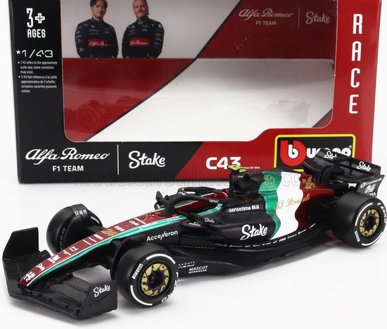 Alfa Romeo F1 team C43 - Zhou Guanyu - Monza 2023 - Bburago 1:43 van Alfa Romeo