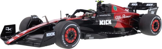 Alfa Romeo Racing C43 Ferrari Solido Modelauto 1:18 2023 Zhou Guanyu Alfa Romeo F1 Team Stake van Alfa Romeo