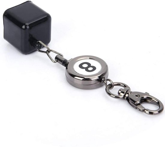 Allecta - Draagbare Zwarte Intrekbare Biljart Snooker Pool Cue Krijt Houder met Sleutelhanger van Allecta