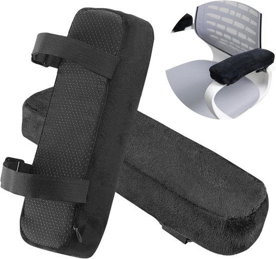 Allecto- Armleuningkussen - Bureaustoel - Zacht - Gamingstoel - Comfort - Armleuningen bekleding - Geschikt voor bureaustoel gamingstoel rolstoel - Zacht elleboogkussen - Comfort - Afneembare stoel arm - 2 stuks van Merkloos