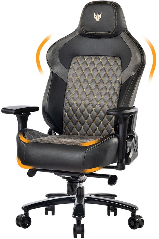 Allecto - Gamingstoel - Verstelbare armleuningen - 4D gamerstoel met lendensteun - 200 kg gewichtscapaciteit - Zwart - Ergonomisch - Geschikt voor lange gamesessies - Deluxe model van Merkloos