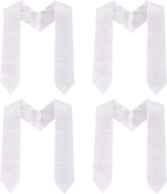 Allecto plus - 4 Pack Uniseks Sjaal voor Afstuderen - Bulk Sublimatie - Witte Sjerp voor Diploma Uitreiking van Merkloos
