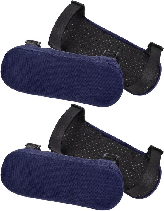 Allecto Plus - Bureaustoelarmkussens 4 paar - traagschuim - zachte armleuningpads - wasbaar - bureau - gamingstoel - armleuningen - comfortabel & duurzaam