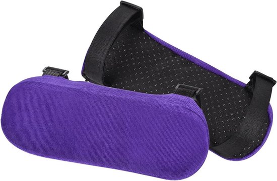Allecto Plus - Katoenen Traagschuim Bureaustoel Armkussens 2 Paar - Paarsblauw - Verwijderbaar & Wasbaar - Bureau Computer Gamingstoel - Zachte Armleuningpads