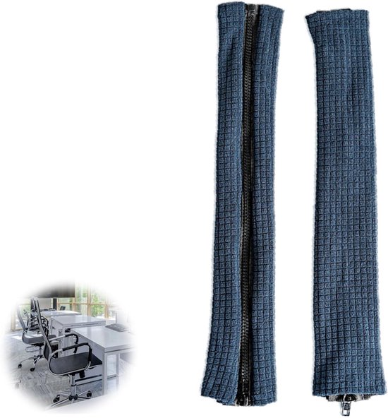 Allecto Plus - Set van 2 armleuningbeschermers voor bureaustoel - Donkergrijs - Afneembare armleuningafdekking - Stoel accessoires
