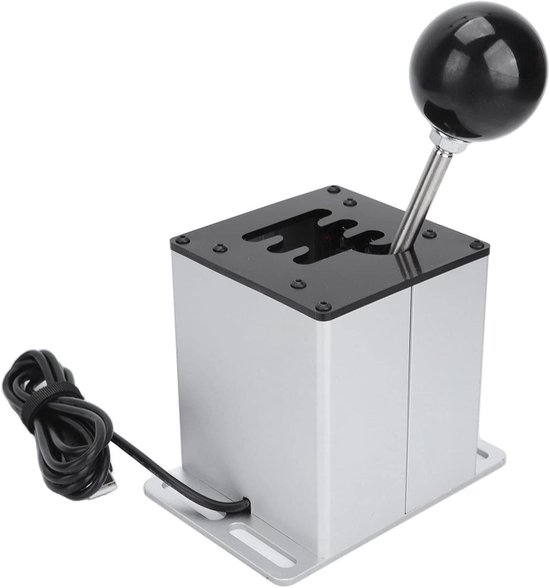Allecto Plus - USB Simulator Shifter voor Sim Racing Games - PC Game H Gearshifter met USB-aansluiting voor Stuurwielen - Compatibel met G29, G27, G25, T300, T300RS, GT T500 - Geschikt voor ATS, ETS, Dust, WRC - 6+R Versnellingen van Merkloos