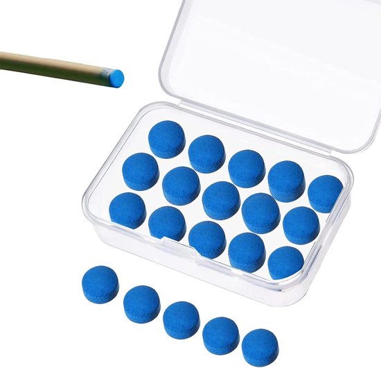Allecto Premium - Cue Tips 10mm Pool - Blauw Lederen Snooker Cue Tip - Vervanging & Lijm - Biljart Zwembad Stick - Biljart & Snooker Tip voor Cues van Allecto