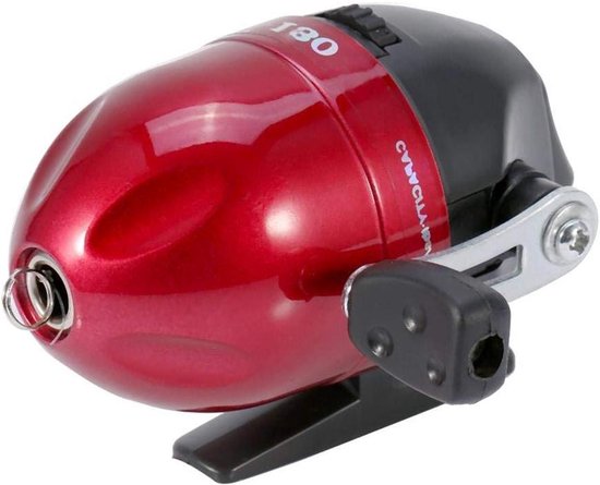 Allecto Visserijmolen - Vismolen voor Vliegenvissen - Mini Gesloten Gezichtspin - Met Vislijn - Voor Freshwater en Zoutwater - Geschikt voor beginners - Zwart en Zilver - Gesloten vismolen 2,6:1 verhouding van Allecto