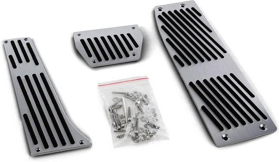 Aluminium Pedaalset - Sportpedalen Auto - Verbeteren Rijervaring - Met Antislip Inzet - Automatische Transmissie - Zilver