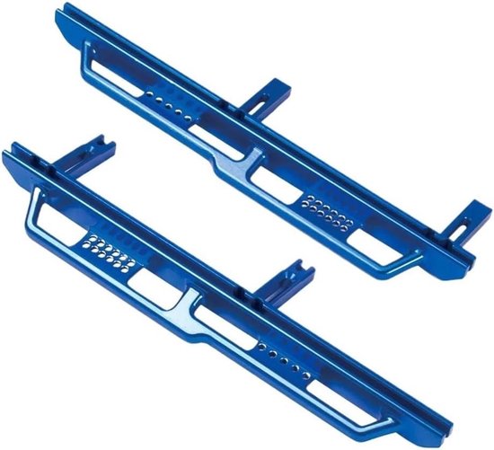 Aluminium Rock Sliders - Side Step Rails - RC Crawler Upgrade - Duurzaam en Slijtvast - 248 mm Lengte - Blauw