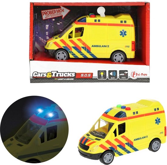 Ambulance met Licht en Geluid van Toi-Toys.