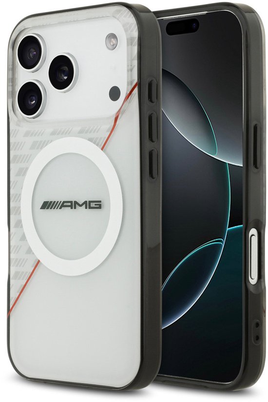 AMG Back Cover - iPhone 17 Pro - Wit - Magsafe - Double Layer - Sportief Design van AMG