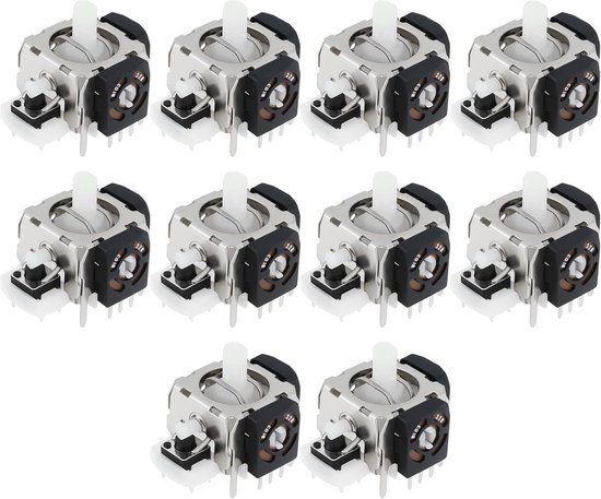 Analoge Joystick Modules - 3D Stick Vervanging - Controller Reparatie - Universeel Compatibel - 10 Stuks - Zwart Zilver van Merkloos