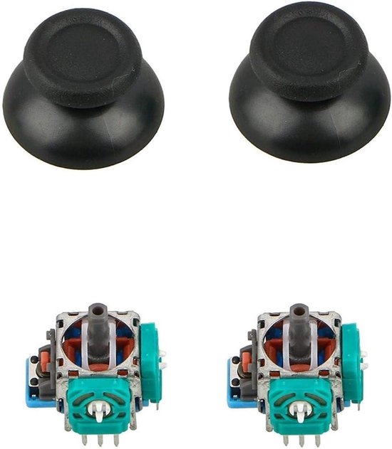 Analoge Sticks - Joystick Vervanging - Controller Reparatie - Voorkomt Drift - 2 Stuks - Zwart