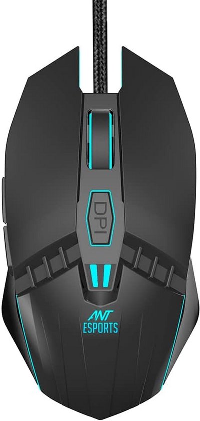 Ant Esports GM50 Gaming Muis – Optische Sensor, 4 DPI-modi, RGB Verlichting, Ergonomisch, Geschikt voor MMO/FPS, 3200 DPI, 1000 Hz Polling Rate van Merkloos