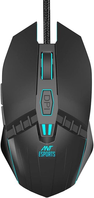 Ant Esports GM50 Gaming Muis - Optische Sensor, 4 DPI-modi, RGB Verlichting, Ergonomisch, Geschikt voor MMO/FPS, 3200 DPI, 1000 Hz Polling Rate van Merkloos