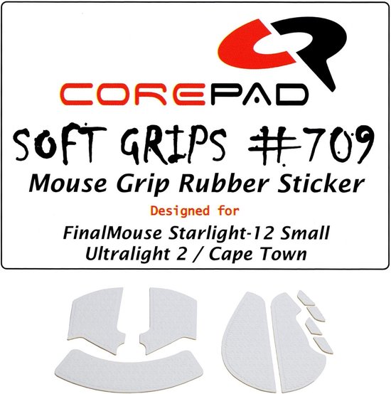 Anti-Slip Muis Grips voor Gaming Muis - Zelfklevende Vooraf Gesneden Handvat Stickers (Wit) van Merkloos