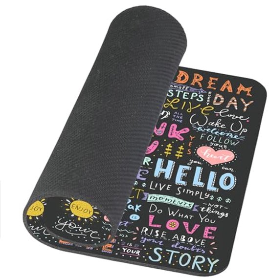 Antislip Gaming Muismat - Leven, Liefde en Dromen - 240mm x 200mm x 3mm