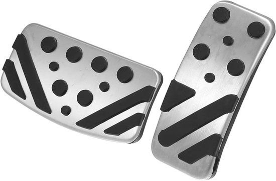 Antislip Pedaal Covers - Auto Pedaal Set - Veilig Rijden - Niet-Markerende Montage - 1 cm - Zilver