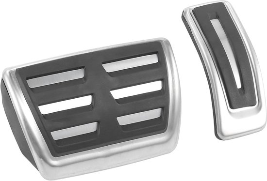 Antislip Pedaal Covers - Auto Pedaal Set - Veiliger Rijden - Rubberen Antisliptextuur - Set van 3 - Zilver
