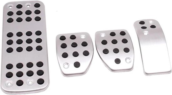 Antislip Pedaalset - Pedaalhoezen Auto - Auto Interieur - Aluminiumlegering - Set van 3 - Zilver