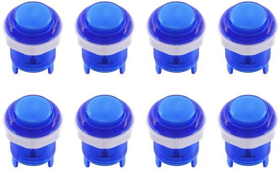 Arcade Drukknop - LED Knop - Spelkast Bouwen - MX Switch Mechanisch - 28mm Schroef - Blauw van Merkloos