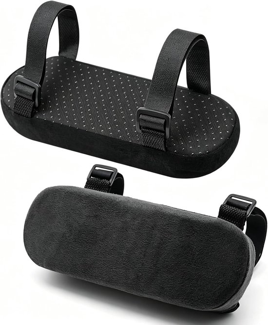 Armleuningkussens 2 Stuks - Ergonomisch Geheugenfoam - Verstelbaar en Antislip - Comfortabel voor Kantoor en Gaming - ShopVlot