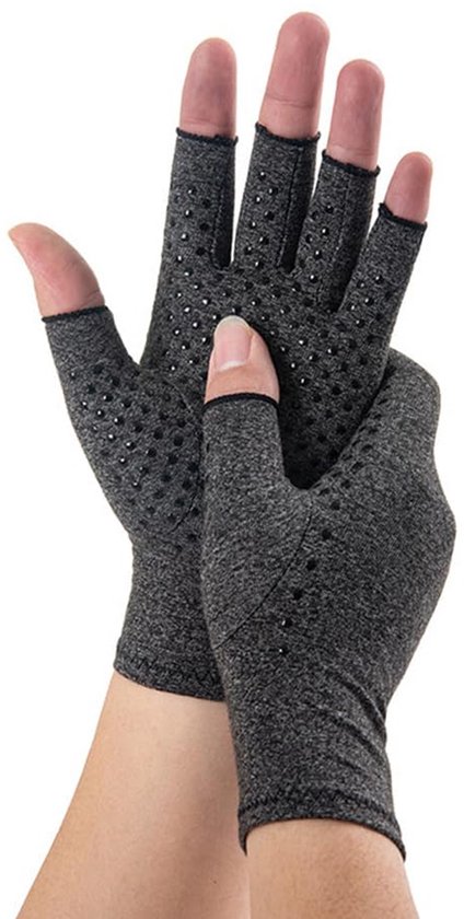 artritis handschoenen 1 paar vingerloze compressie handschoenen voor vrouwen mannen lijm-dotted hand ondersteuning reumatoïdeRaynauds ziekte verlichting ademend typen rijden werk dagelijks