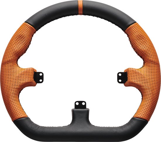Asetek SimSports Gesloten D Oranje Leren Stuurrand van Merkloos