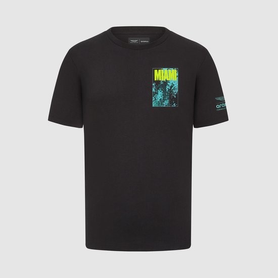 Aston Martin Racing - Formule 1 - Miami Graphic T-Shirt - Zwart - Heren - Maat S van Merkloos