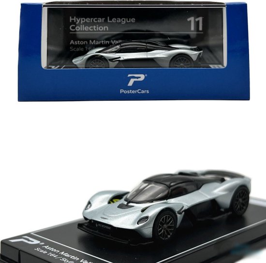 Aston Martin Valkyrie #11 Hypercar League Collection (Zilver) (7 cm) 1/64 PosterCars van Aston Martin