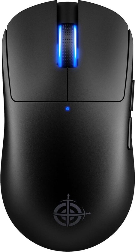 ATTACK SHARK X MAGIC-REFINER G6 Draadloze Gamingmuis, 72 g lichtgewicht, 24.000 dpi, 1000Hz Polling Rate, BT/2.4G Draadloze/Bedrade Gamingmuis, RGB, 750 mAh Batterij, met Griptape voor pc/Mac - Zwart van Merkloos