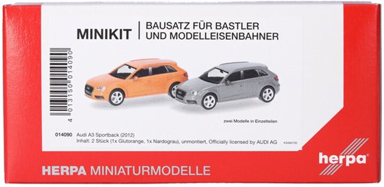 Audi A3 (2012), Oranje / Grijs (Minikit 2 St.) van Merkloos