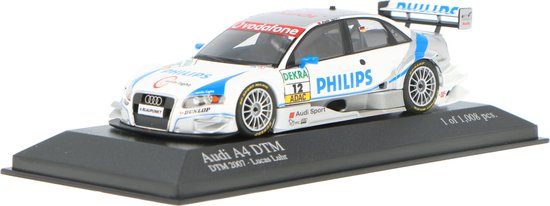 Audi A4 DTM Minichamps Modelauto 1:43 2007 Lucas Luhr Team Rosberg 400079612 Schaalmodel van Audi