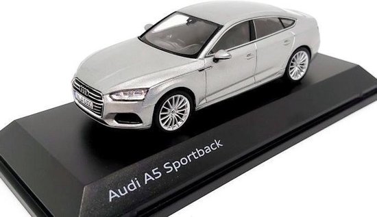Audi A5 Sportback (Zilver) (10 cm) 1/43 Audi Collection Dealer model Spark - Modelauto - Schaalmodel - Model auto - Miniatuurauto - Miniatuur autos van Audi
