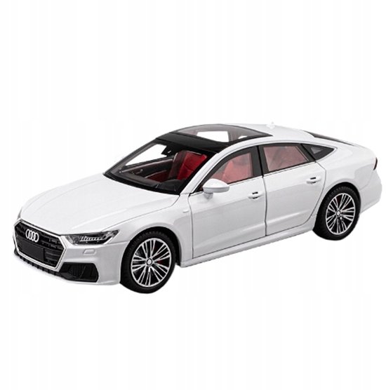 Audi A7 Modelauto 1:24 Metaal met Geluid & Licht - Wit van Bburago