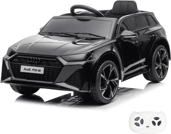 Audi RS6 Elektrische Kinderauto 12V - 1 tot 5 jaar - Bluetooth - Zwart van Audi