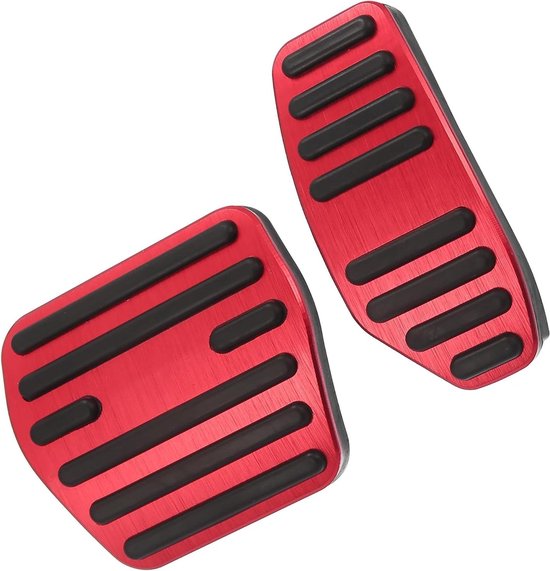 Auto 1 Set Antislip Geen Boren Aluminiumlegering Rem en Gas Accelerator Pedaal Covers Voetpedaal Pads Voor Nissan Kicks X-Trail Rogue Sport Qashqai Rood