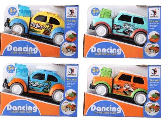Auto 13 cm. dansende cartoon auto 9845 van Toi-Toys.