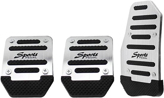 Auto Pedaal Covers - Antislip Pads - Veilig Rijden - Aluminium Legering - 3 Stuks - Zilver