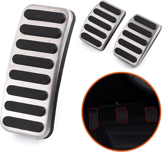 Auto Pedaal Covers - Antislip Pedaal - Verbeter Rijervaring - Roestvrij Staal - Set van 4 - Zilver