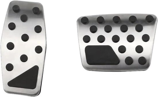 Auto Pedaal Covers - Gas en Rem - Rijcomfort Verbeteren - Antislip Ontwerp - One Size - Zwart en Zilver