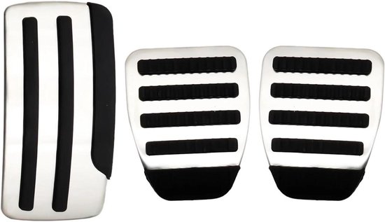 Auto Pedaal Covers - Gas Rem Pedaal - Verbeter Rijervaring - Roestvrij Staal - One Size - Zilver Zwart