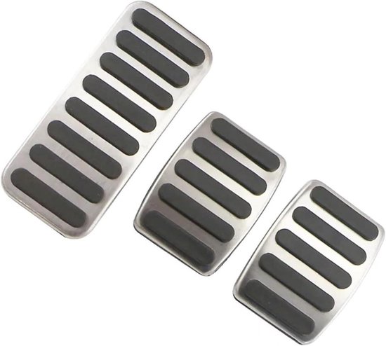 Auto Pedaal Covers - Gas Remmen - Veiliger Rijden - Antislip Oppervlak - One Size - Zilver Zwart