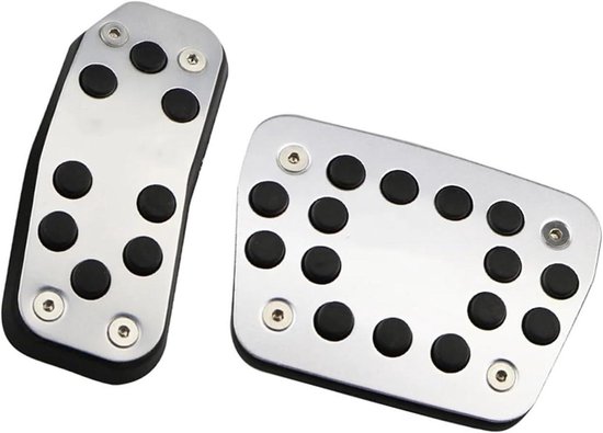 Auto Pedaal Covers - Gaspedaal Anti-slip - Veiliger Rijden - Verhoogde Wrijving - Set van 3 - Zilver Zwart