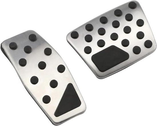 Auto Pedaal Covers - Gaspedaal Rempedaal - Verbeterde Rijervaring - Antislip Rubber - 2 stuks - Zilver