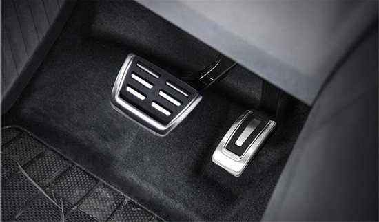 Auto Pedaal Covers - Gaspedaal Rempedaal - Verbeteren Rijervaring - Antislip Ontwerp - Standaard Maat - Zilver Zwart van Merkloos