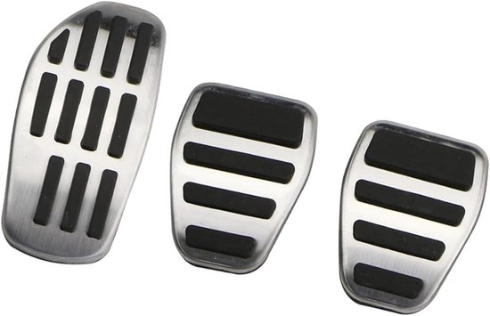 Auto Pedaal Covers - Gasrem Pedaal - Veiliger Rijden - Verbeterde Grip - 3-delig - Zilver Zwart